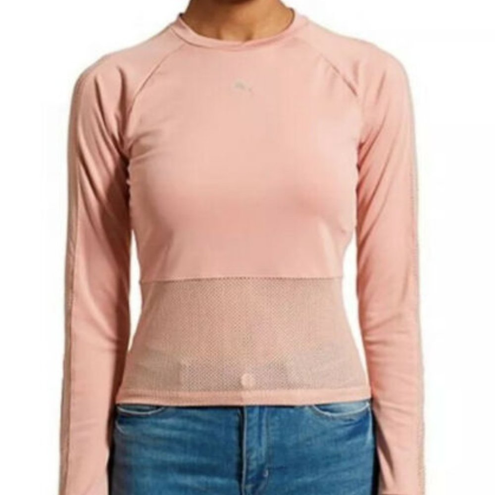 PUMA En Pointe Long Sleeve T-Shirt in Pink Plus Size 2X Brand New NWT